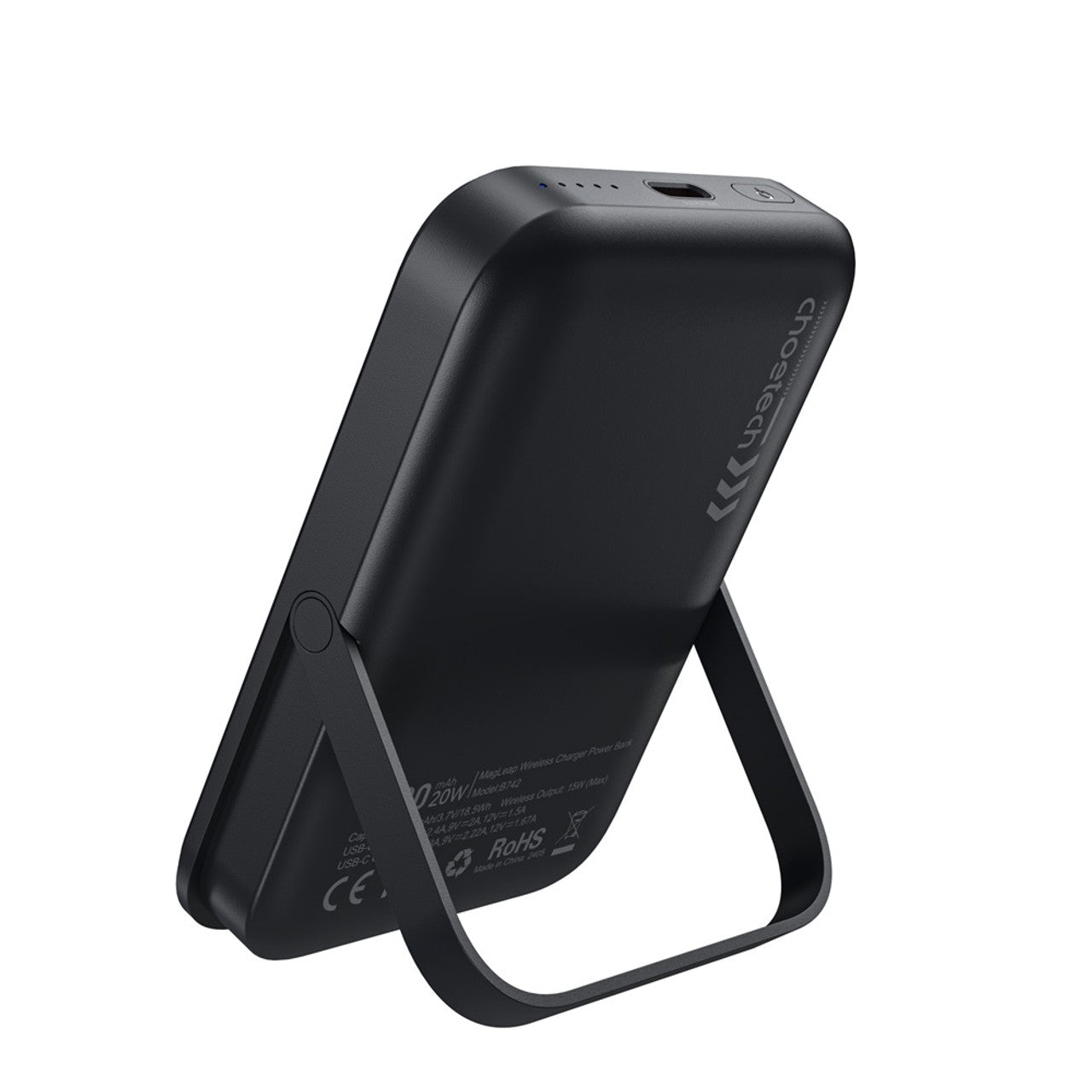 NNEDSZ CHOETECH B743-BK 10000mAh PD20W Magnetic Power Bank with Holder Black-1